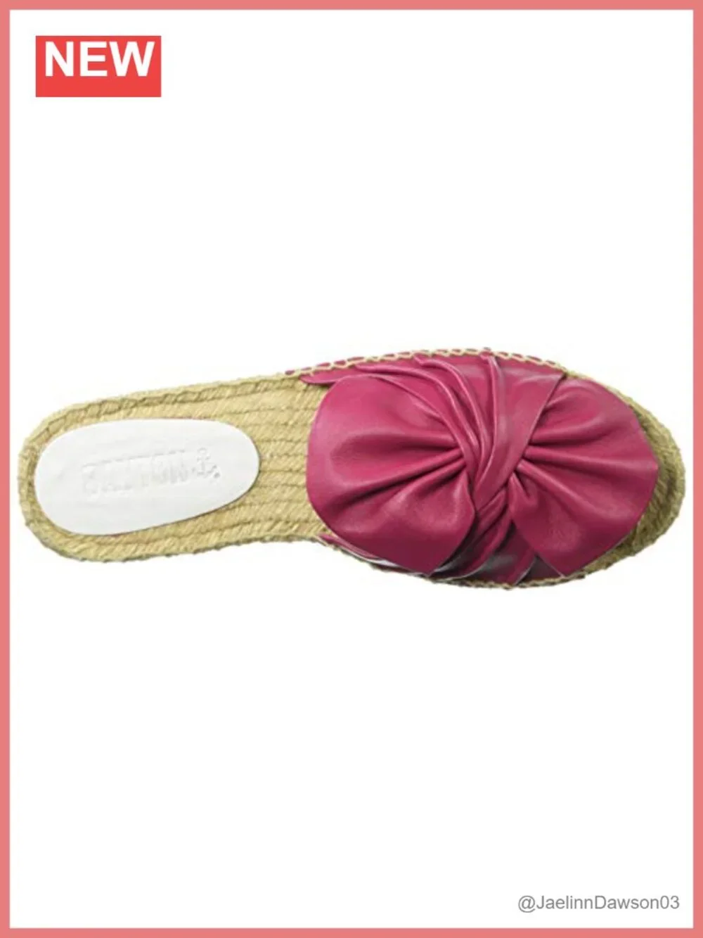 Espadrilles Bow Leather Twisted Flat Jute Sole Slip-On